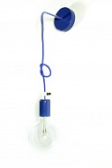 Lampa loft nowoczesny kinkiet kolorowe kable w oplocie granatowym